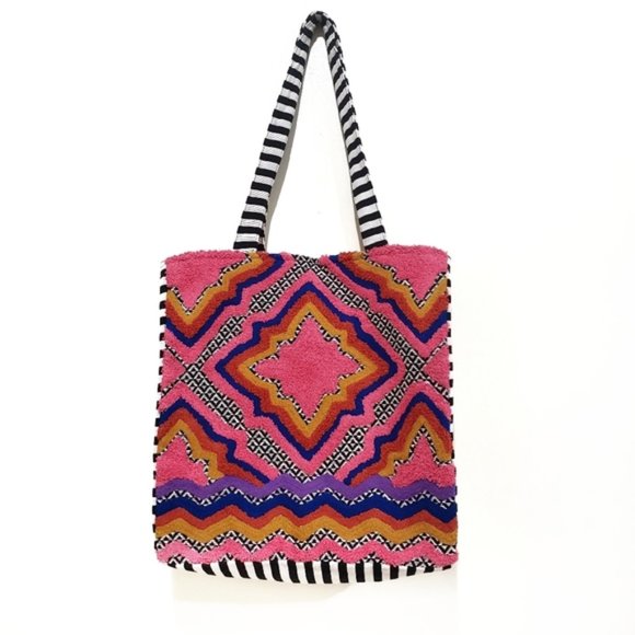 Boho Star Embroidered Graphic Totebag - Picture 1 of 5
